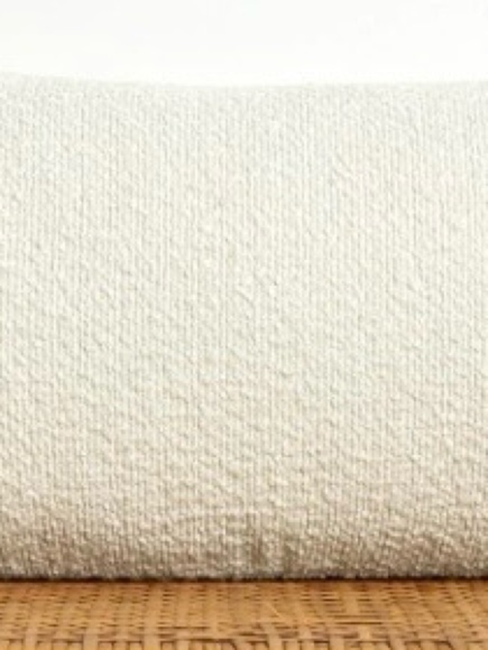 Boucle Lumbar Pillow Cover Rectangular 16x24” CREAM - Picture 3 of 11